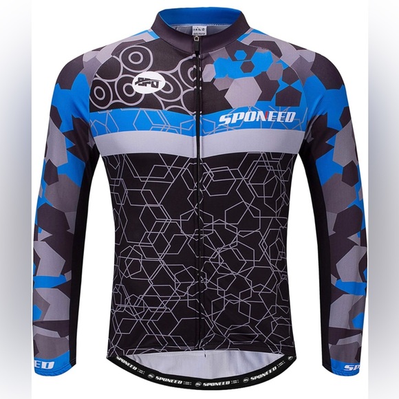 sponeed Bicycle Shirt Long Sleeve Biker Jerseys Cycling Gear Breathable XXL - Picture 1 of 7